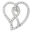 Collar con colgante de corazón y cinta de concienciación de diamantes en oro blanco de 14 quilates