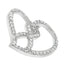 Collar con colgante de corazón y cinta de concienciación de diamantes en oro blanco de 14 quilates