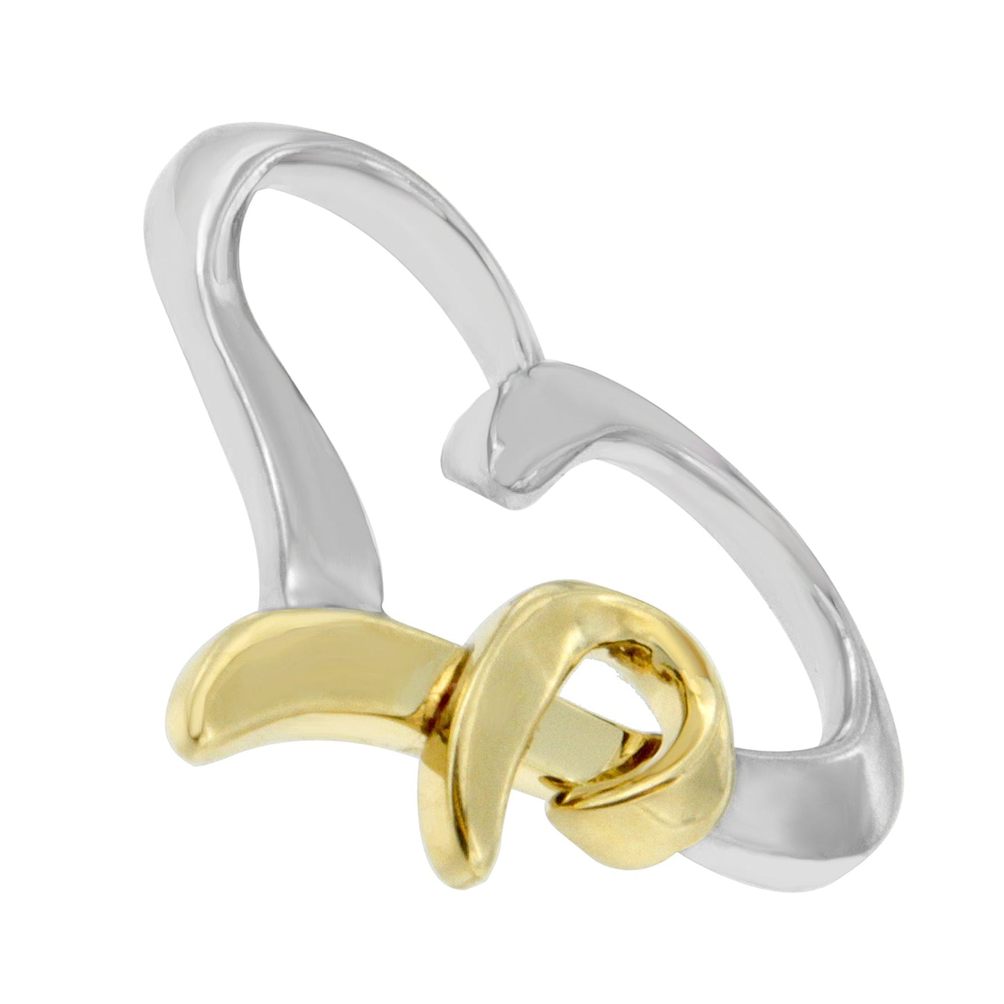 Collier Pendentif en Cœur en Argent Sterling .925 et Or 14K