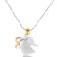 Collar de Péndulo de Ángel Acentuado con Diamantes de Oro Tricolor de 10K