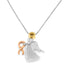 Collar de Péndulo de Ángel Acentuado con Diamantes de Oro Tricolor de 10K