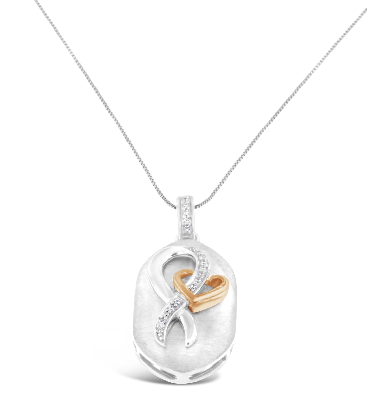 Collar con colgante de corazón entrelazado en oro rosa de 10k y plata esterlina