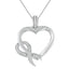 .925 Sterling Silver Diamond Heart Pendant Necklace