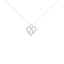 Collar con colgante de corazón y cinta de diamantes en oro blanco de 14K