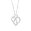 Collar con colgante de corazón y cinta de diamantes en oro blanco de 14K