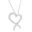 .925 Sterling Silver Open Heart-Shaped Awareness Ribbon Pendant Necklace