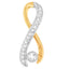 Collar de Pendiente de Ribon Radiante de Diamante de Oro de Dos Tonos de 10K