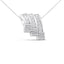 14K White Gold Triple Curve Pendant Necklace with Diamonds