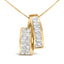 Collar de Colgante de Dúo de Barra de Diamantes en Oro Amarillo de 14K - 1 5/8 Cttw