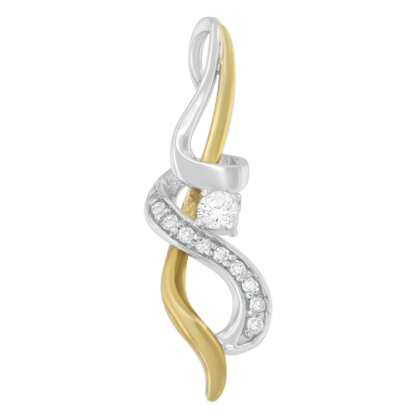 Collier Pendentif Entrelacé en Or Bicolore 10K avec Diamants Espira