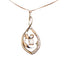 Collar de Pendiente de Espiral de Diamante en Oro Blanco de 10K