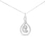 Collier Pendentif Spiral en Diamant en Or Blanc 10K Espira