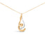 Collar de Pendiente en Espira de Diamante en Oro de Dos Tonos de 10K