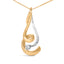 Collar de Pendiente en Espira de Diamante en Oro de Dos Tonos de 10K
