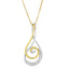 Collar de Pendiente Espira de Diamante en Espiral de Oro de Dos Tonos de 10K