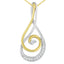 Collar de Pendiente Espira de Diamante en Espiral de Oro de Dos Tonos de 10K