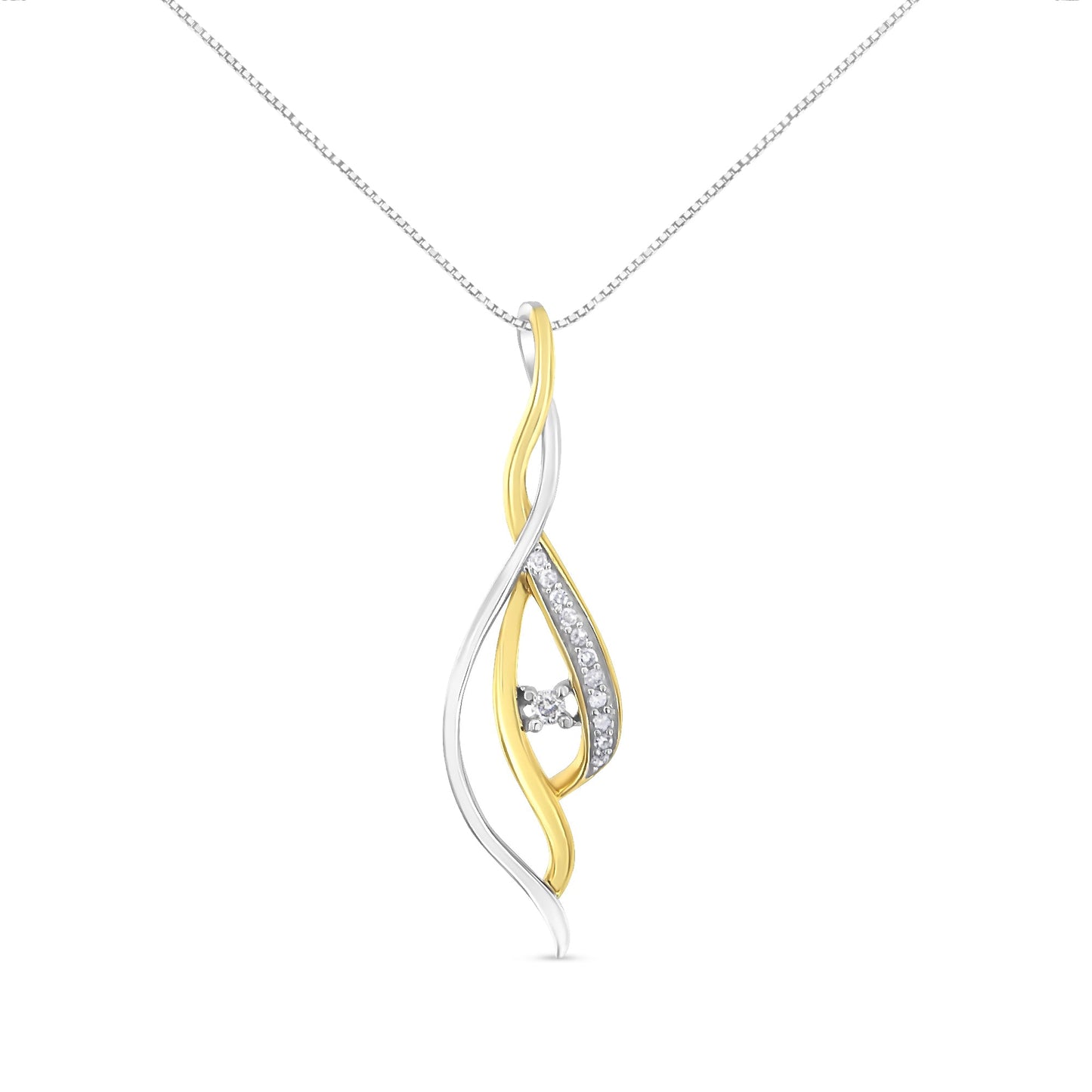 Collier Pendentif Cascade en Or 10K avec Accent de Diamant