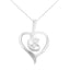 Collier Pendentif en Cœur Accentué de Diamants en Or Blanc 10K Espira
