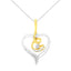 Collar con colgante de corazón acentuado con diamantes de oro de dos tonos Espira 10K