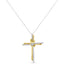 10K Two-Tone Gold Diamond-Accented Cross Pendant Necklace