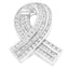 Colgante de cinta de concienciación de diamantes de oro blanco de 14 quilates