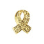 Pendentif Collier en Or Jaune 14K avec Diamant en Forme de Ruban de Sensibilisation