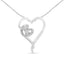 .925 Sterling Silver Diamond Heart Pendant Necklace