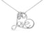 Collar con colgante de corazón abierto acentuado con diamantes de plata esterlina .925