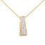 14K Yellow Gold Princess Cut Diamond Column Pendant Necklace