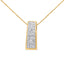 14K Yellow Gold Princess Cut Diamond Column Pendant Necklace