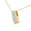 14K Yellow Gold Princess Cut Diamond Column Pendant Necklace