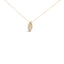 Collar con colgante de diamante doble curvado en oro amarillo de 14k