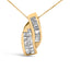 Collar con colgante de diamante doble curvado en oro amarillo de 14k