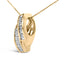 Collar con colgante de diamante doble curvado en oro amarillo de 14k