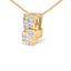 Collier Pendentif Géométrique en Diamant en Or Jaune 14K