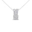 Collar de Pendiente de Corazón de Cinta de Diamante de Oro Blanco de 14K