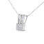 Collar de Pendiente de Corazón de Cinta de Diamante de Oro Blanco de 14K