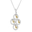 14K Two-Toned Gold Round Diamond Pendant Necklace