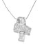 Collar con colgante de cinta de diamantes en oro blanco de 14 quilates