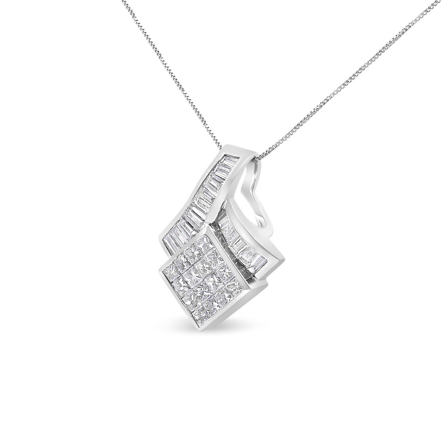 Collar de Diamante en Oro Blanco de 14k - Diseño Geométrico