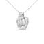 Collier Pendentif Double Boucle en Diamant en Or Blanc 14K