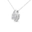 Collier Pendentif Double Boucle en Diamant en Or Blanc 14K