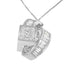 Collier Pendentif Double Boucle en Diamant en Or Blanc 14K