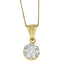 14K Yellow Gold Round Cut Diamond Circle Pendant Necklace