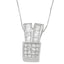 Collier Pendentif en Or Blanc 14K avec Diamants au Design Unique