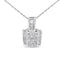 Pendentif en diamant taille princesse en or blanc 14K