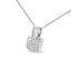 Pendentif en diamant taille princesse en or blanc 14K