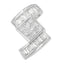 14K White Gold Diamond Zig Zag Pendant Necklace