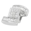 14K White Gold Diamond Zig Zag Pendant Necklace