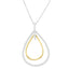 14K Two-Tone Gold Round Cut Diamond Double Burst Pendant Necklace
